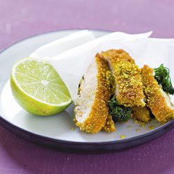 Escalopes de Pollo Empanados con Pistachos