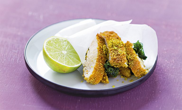 Escalopes de Pollo Empanados con Pistachos