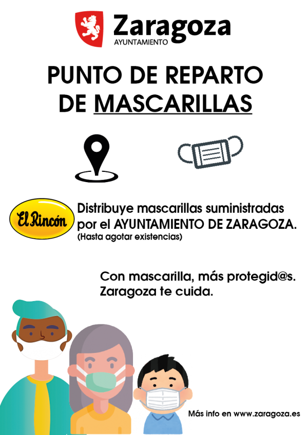 El Rincon colabora con el Ayuntamiento de Zaragoza en el reparto de mascarillas
